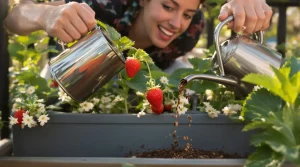 Les fraisiers donnent de plus gros fruits si je les arrose au printemps avec cet ingrédient de cuisine